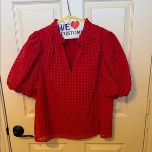 Sugarlips Red Textured Blouse